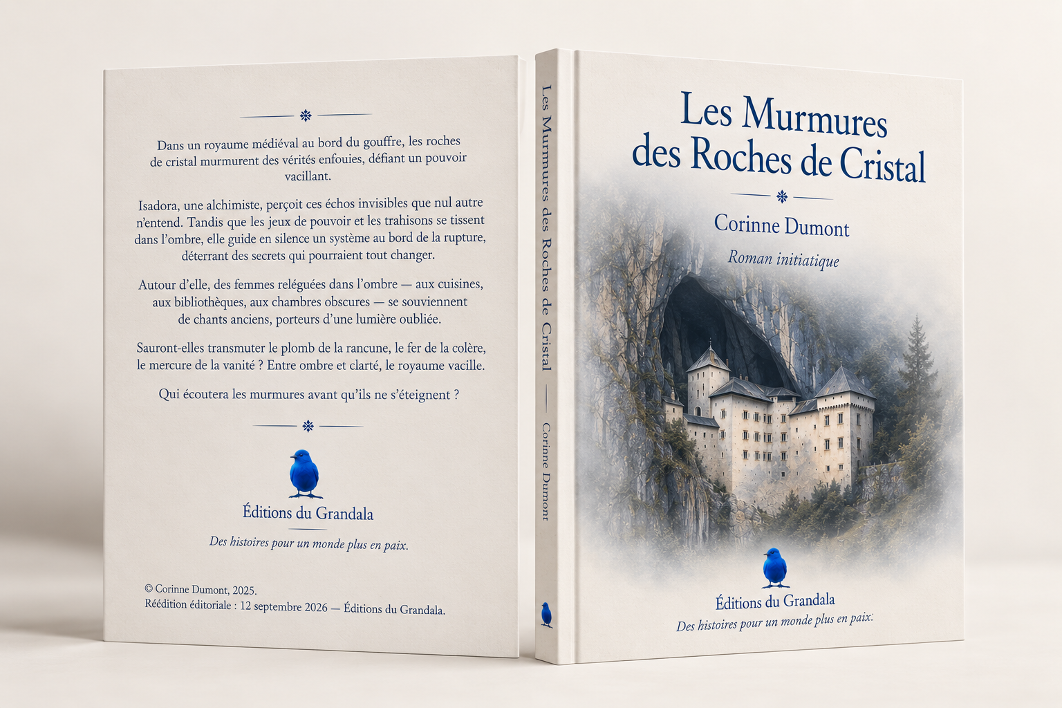 Les Murmures des Roches de Cristal — front and back of the book