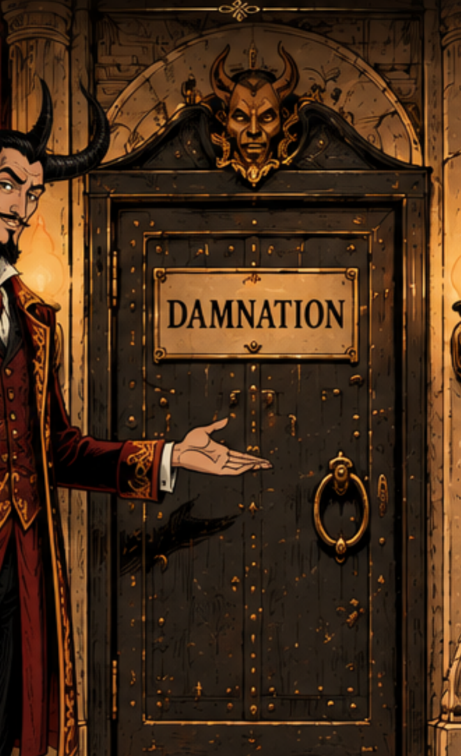 The DAMNATION door in the world of Absurdland