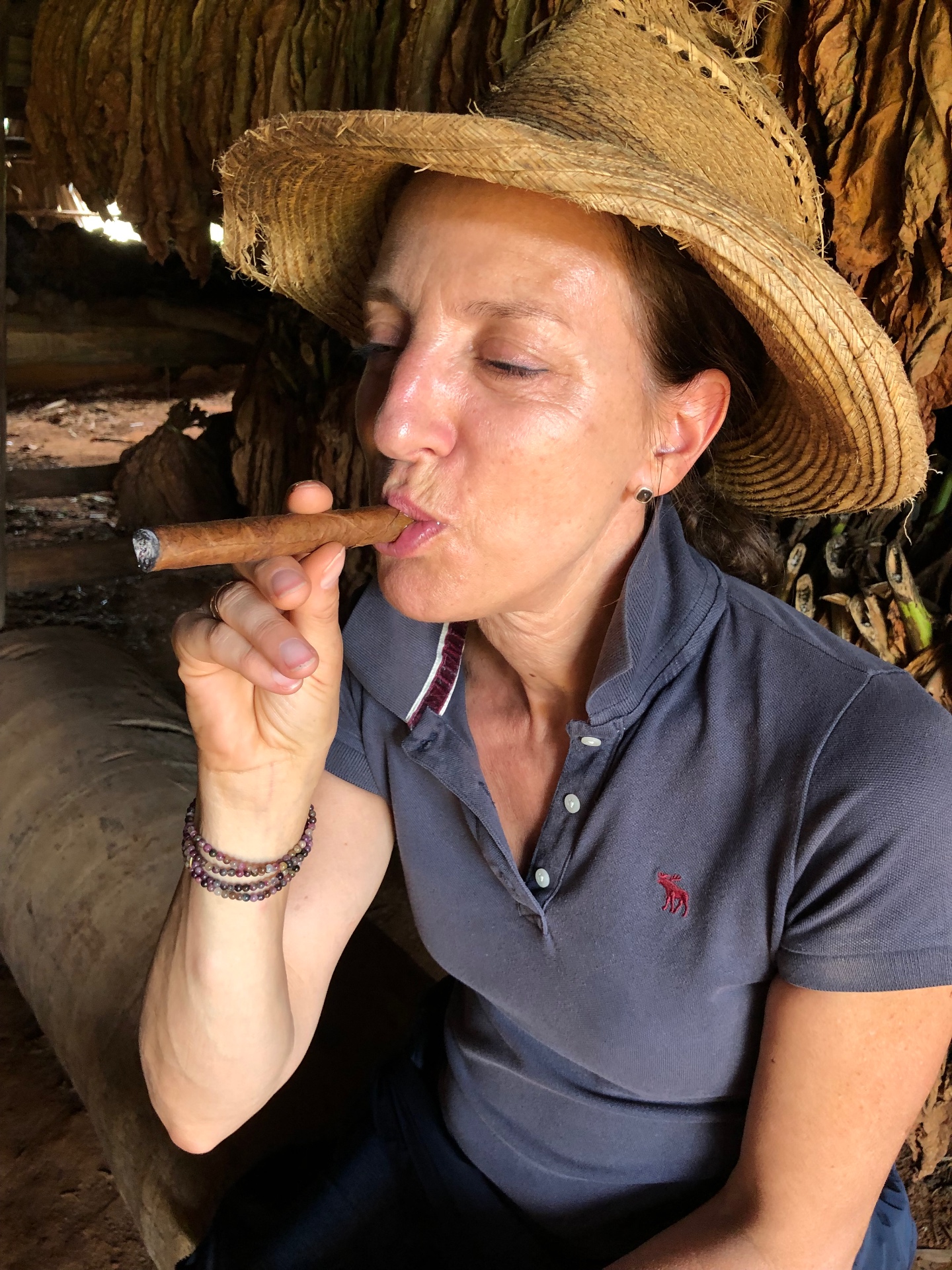 Portrait in Cuba, in a tobacco drying shed